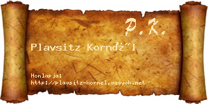 Plavsitz Kornél névjegykártya